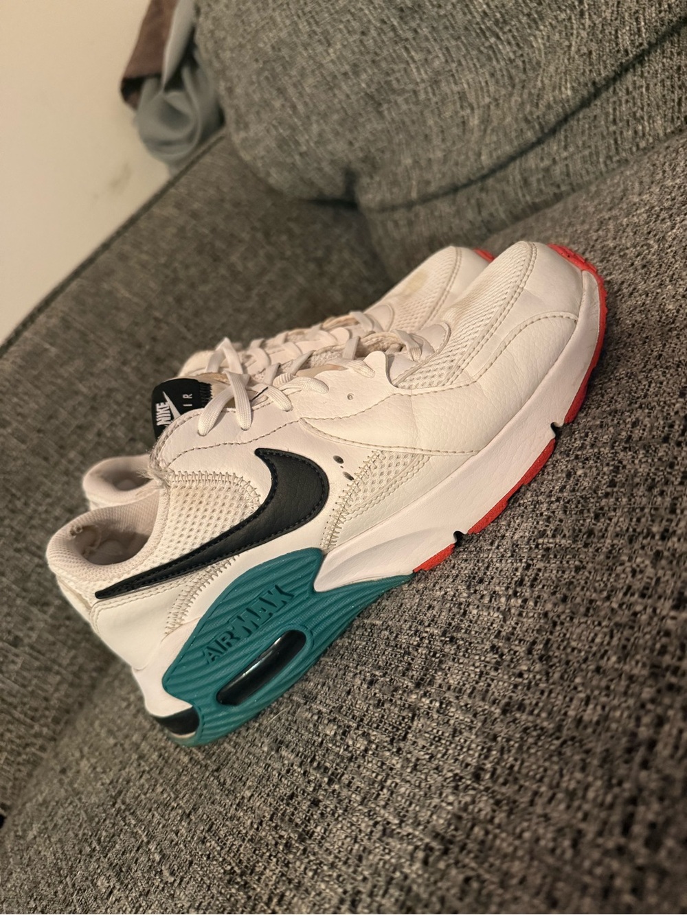 Nike Kids' White Air Max Sneakers with Teal & Black Accents